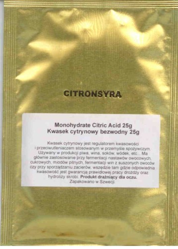 Bezwodny kwasek cytrynowy 25g
