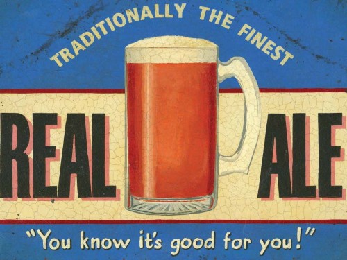 Metalowa reklama szyld tłoczony tin sign REAL ALE