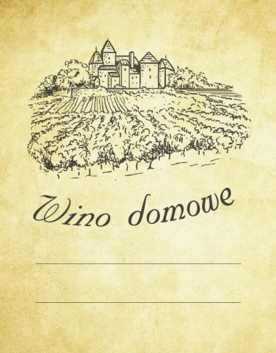 Etykieta na wino domowe zamek naklejki na butelki winnica