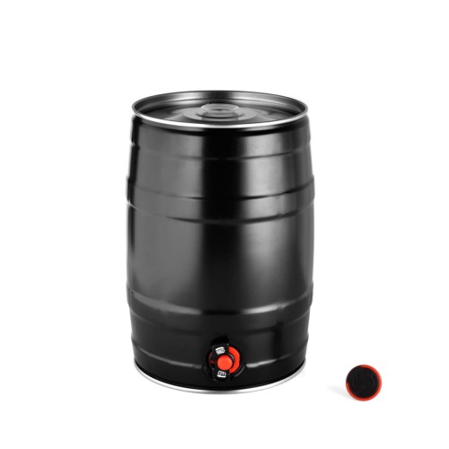 Mini-Keg 5L czarny z kranikiem + korek + plastikowa zaślepka