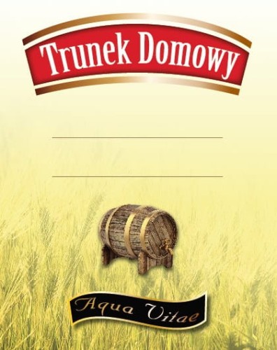 Etykieta na butelkę trunek domowy aqua vitae