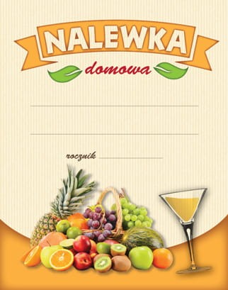 Etykieta na nalewki domowe owoce jasne