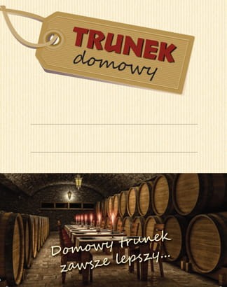 Samoprzylepna etykieta na butelkę TRUNEK DOMOWY