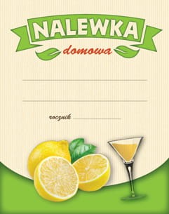 Etykieta na butelkę nalewka domowa cytrynowa